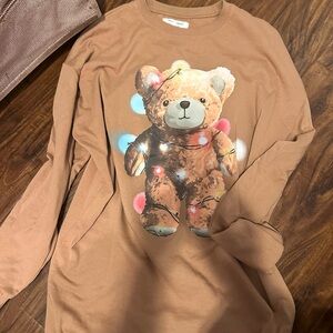 Grayson Threads Brown Teddy Bear Long Sleeve Tee
